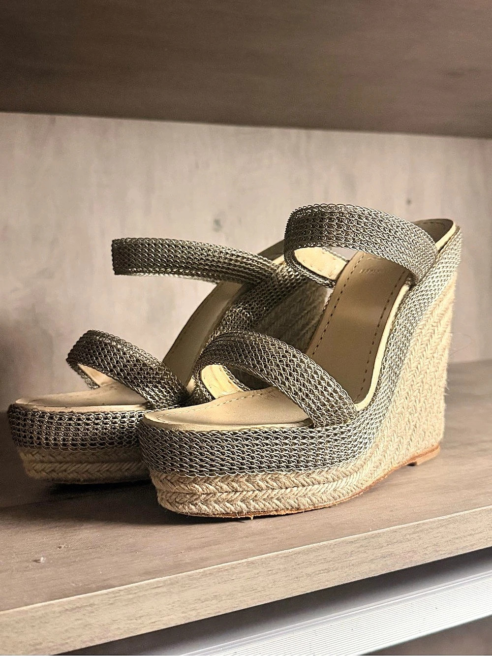 Christian Louboutin Madmonica Espadrille Wedge Brown Wedges